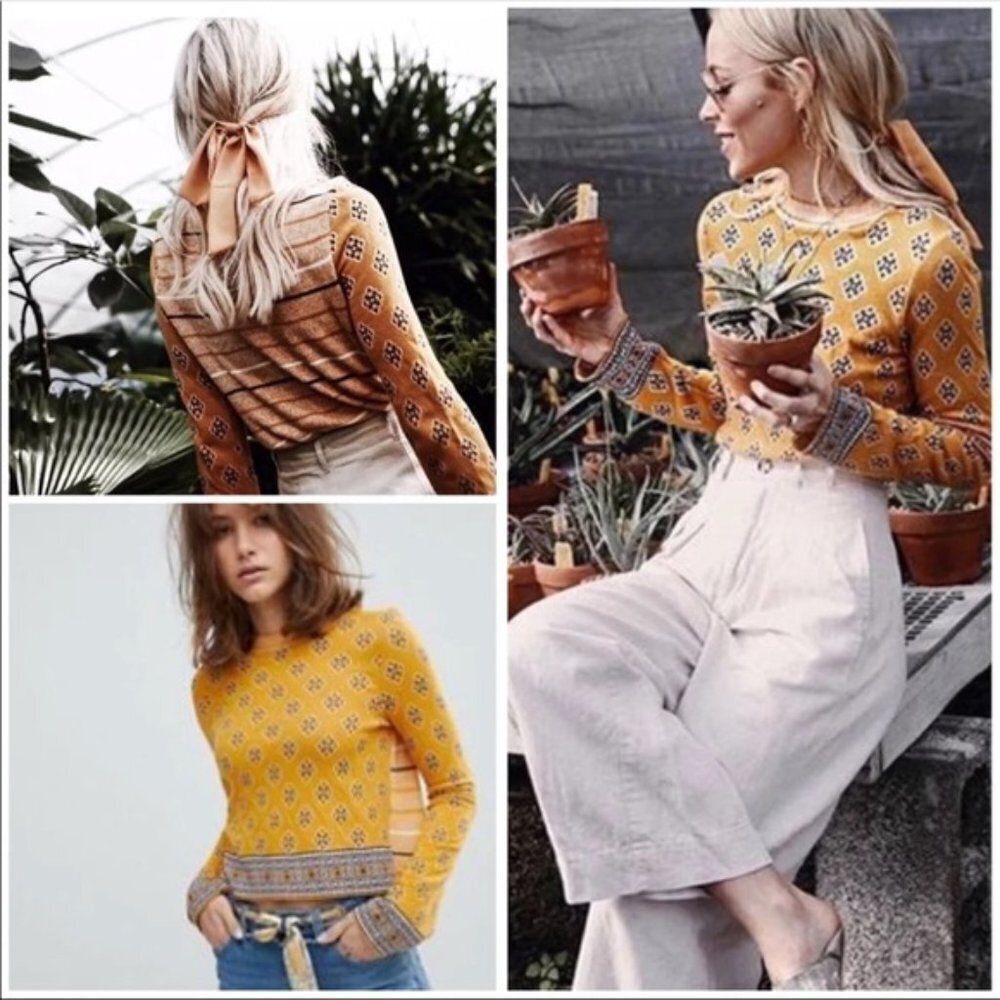 Free People new age cropped sweater S